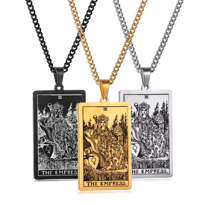 Stainless Steal Tarot Card Chain Necklace