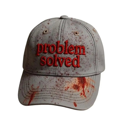 Problem Solved Blood Splatter Graphic Baseball Cap