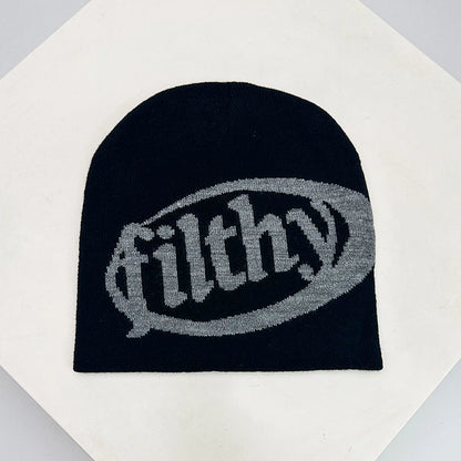 Autumn and Winter New Unisex European Style Letter Knitted Hats Warm Hip Hop Versatile Street Beanies Outdoor Fashion Skate Rap