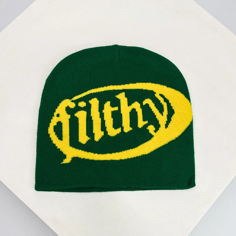 Autumn and Winter New Unisex European Style Letter Knitted Hats Warm Hip Hop Versatile Street Beanies Outdoor Fashion Skate Rap