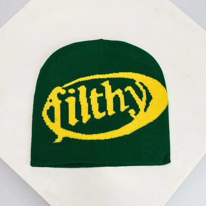 Autumn and Winter New Unisex European Style Letter Knitted Hats Warm Hip Hop Versatile Street Beanies Outdoor Fashion Skate Rap