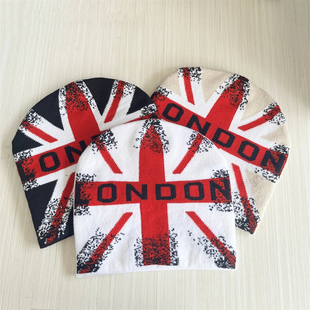 Warm Casual Fashion Personal Beanies Rap Versatile Outdoor Street European Style Jacquard Union Jack Men Women Knitted Hats