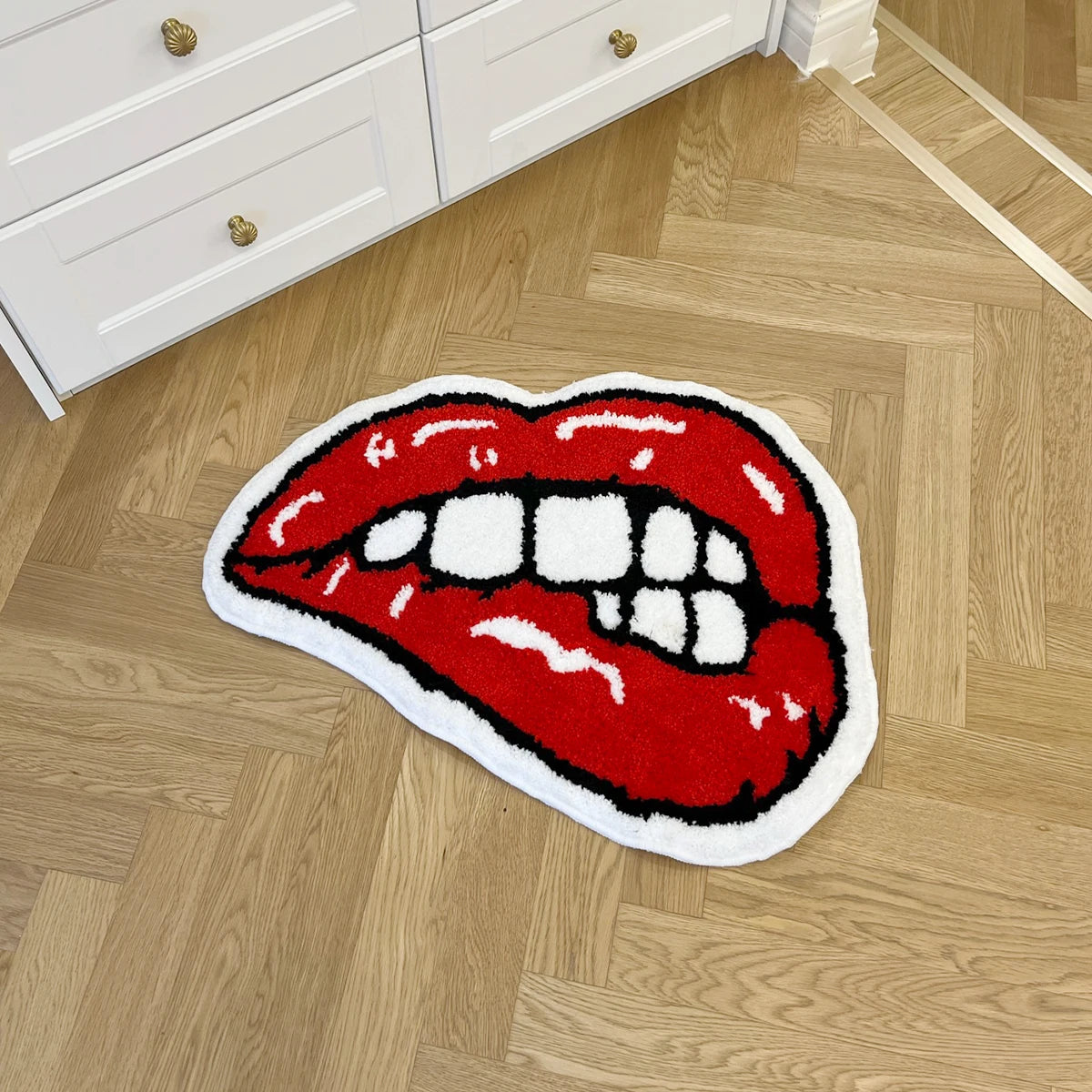 Red Lips Novelty Aesthetic Floor Rug
