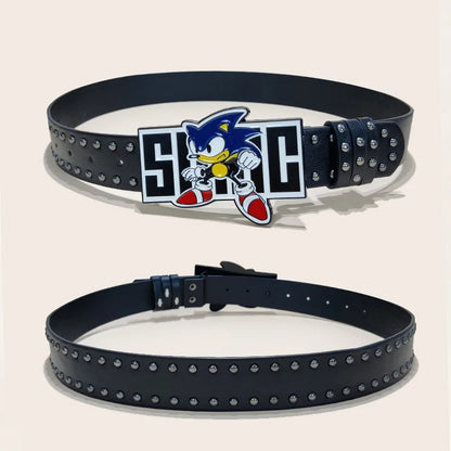 Exaggerated INS Harajuku Y2K Thousand Nights Black Speed Boy Belt Cropped Studded Decoration Belt Street Style For Men Women Chi