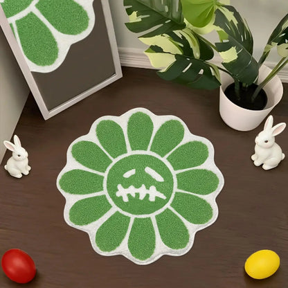 Gothic Sunflower Stitch Mouth Floor Rug