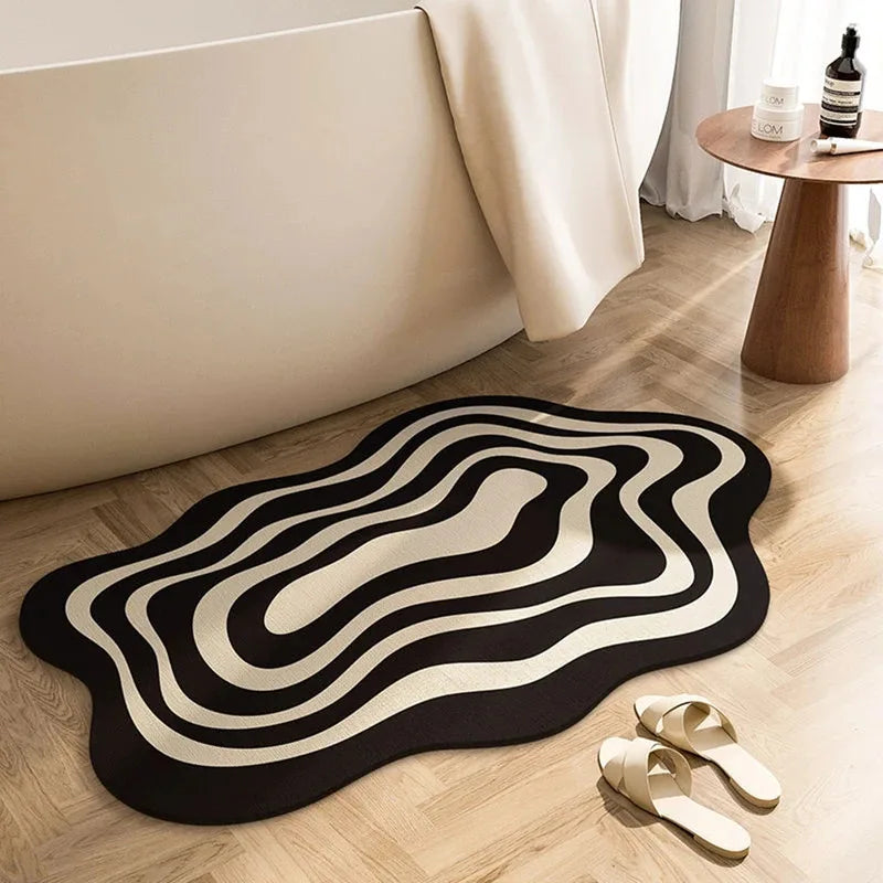 40X60cm Diatomaceous Earth Bath Mat High Absorbency Non-Slip Quick-Drying Floor Mat for Toilet Shower