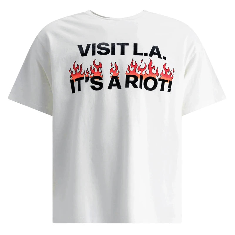 Men White and Black T-shirts T shirt Dept Gallery Dept Clothes Summer
