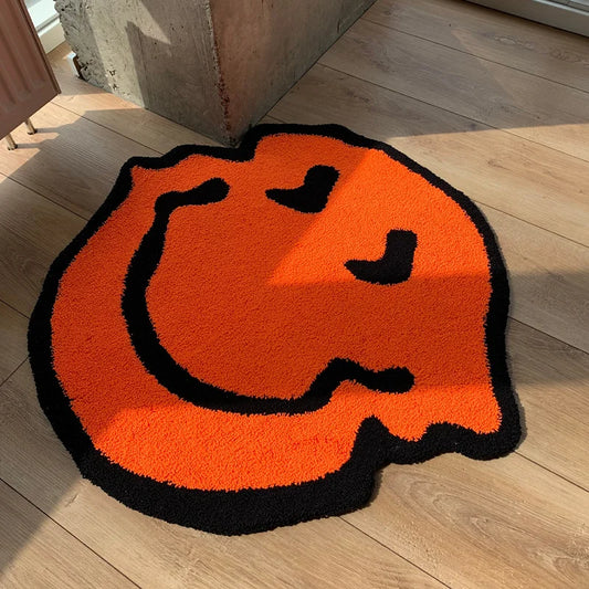 Distorted Smiley Face Area Rug