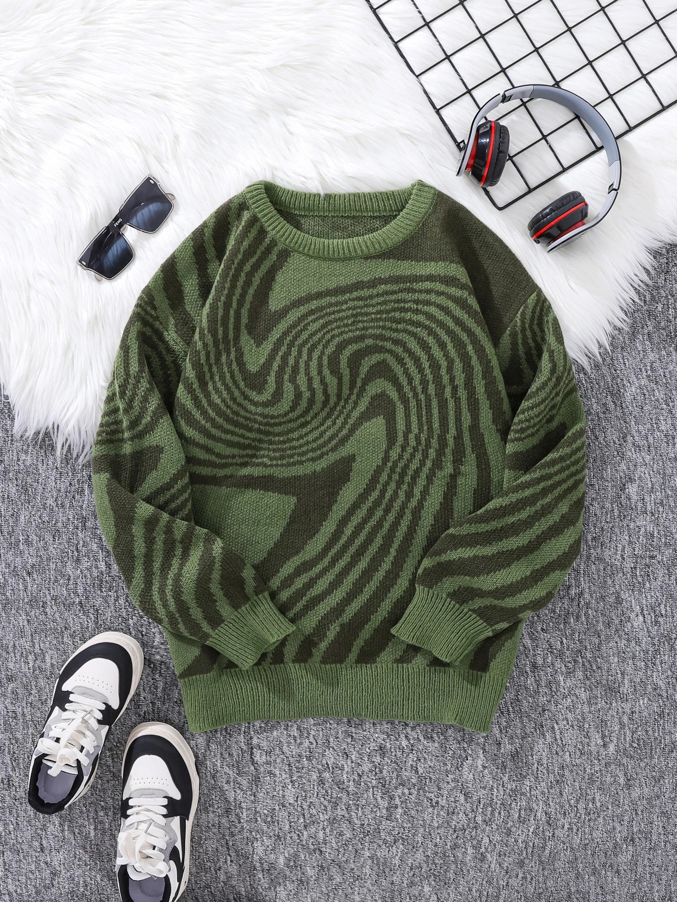 Spiral Wave Knit Sweater