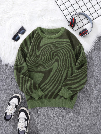 Spiral Wave Knit Sweater