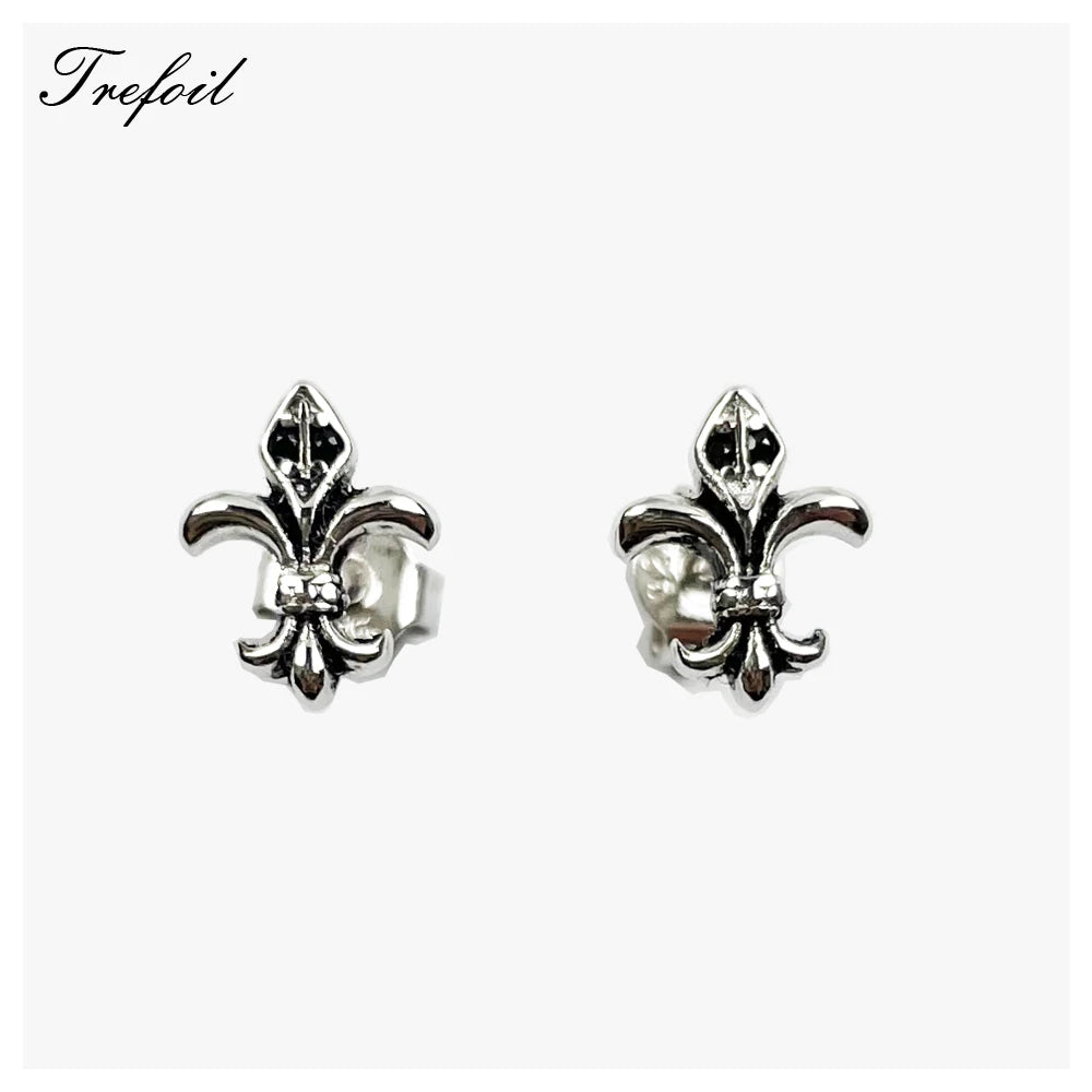 Antique Fleur De Lis Stud Earrings