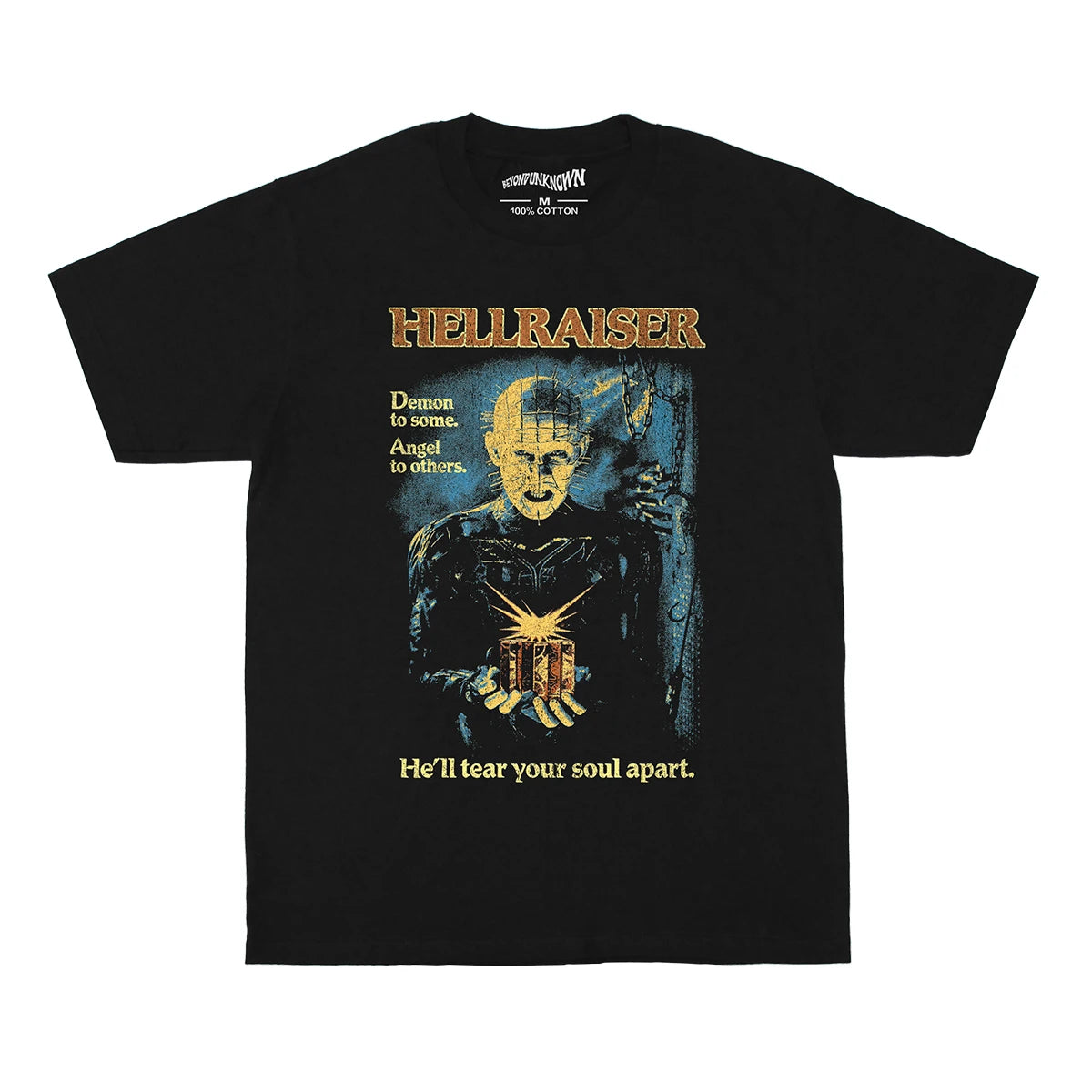 Hellraiser T-Shirt 80S Horror Movie Pinhead Freddy Jason Michael Myers Men's Clothing Short Sleeves Printed Loose  Cotton Shirt