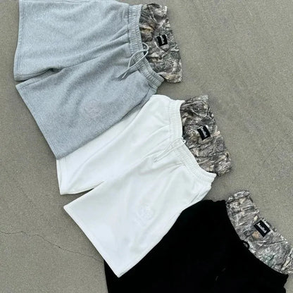 Men's oversized double-layer Gothic pants, American fashion, streetwear Y2K, Harajuku, loose fit, high waist, wide legs