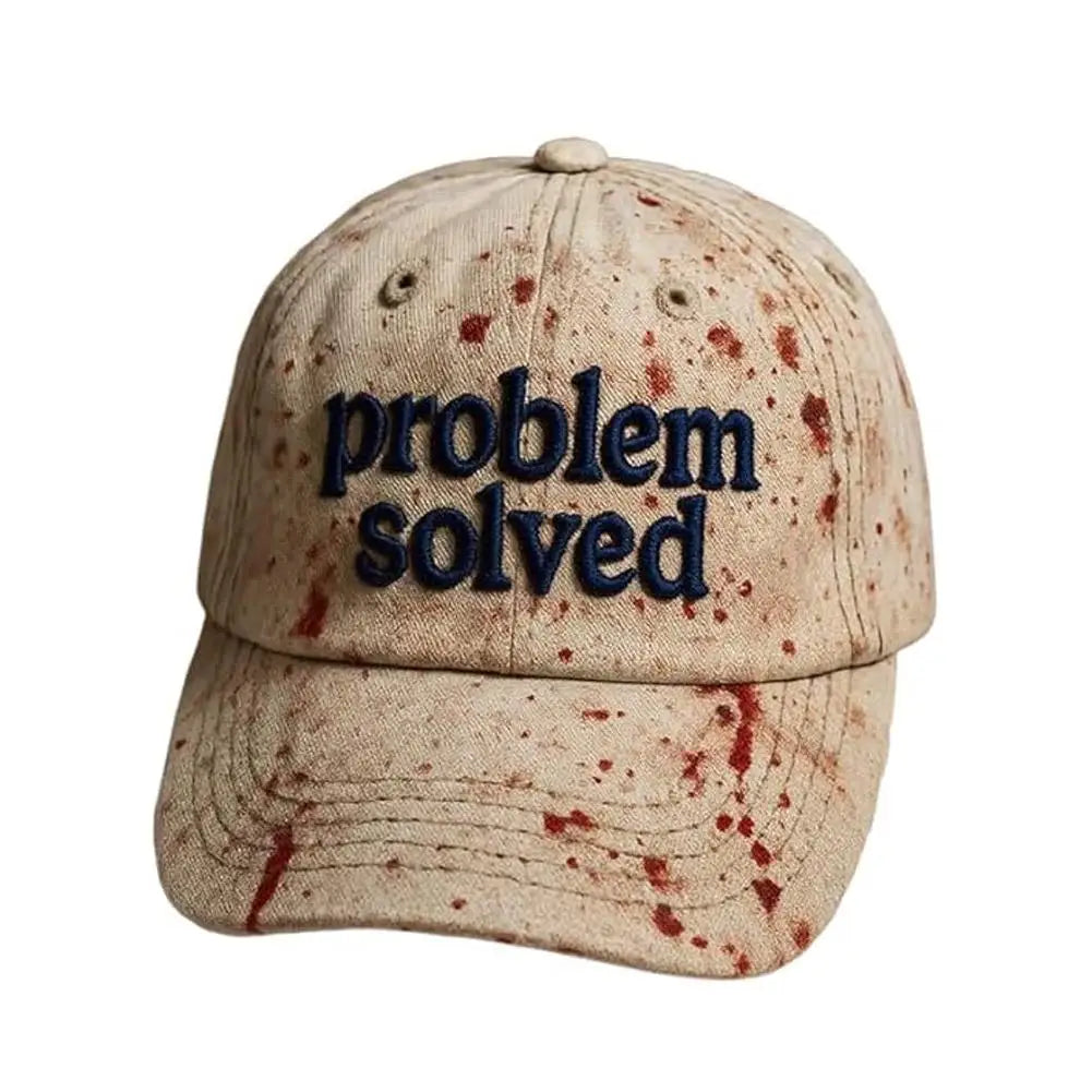 Problem Solved Blood Splatter Graphic Baseball Cap