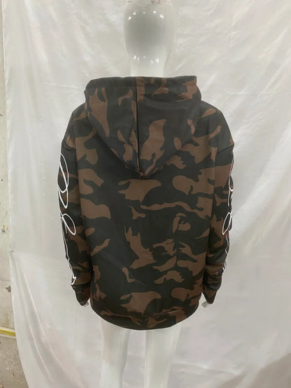 Linvano Camo Zip Up Hoodie