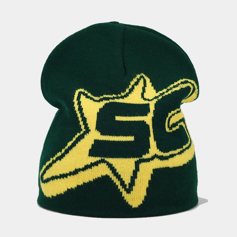 Fashion Letter Y2K Skiing Hat Warm Beanies for Women Men Hip Hop Knitted Cap Bonet Accessories Autumn Winter Outdoor Cycling Cap