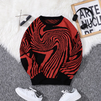 Spiral Wave Knit Sweater