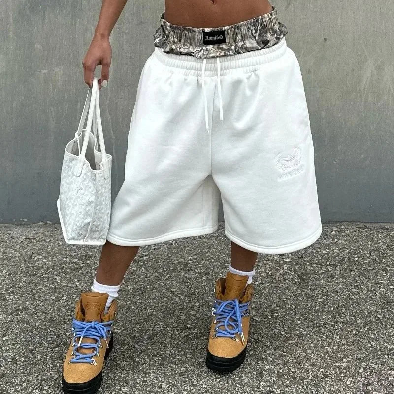 Men's oversized double-layer Gothic pants, American fashion, streetwear Y2K, Harajuku, loose fit, high waist, wide legs