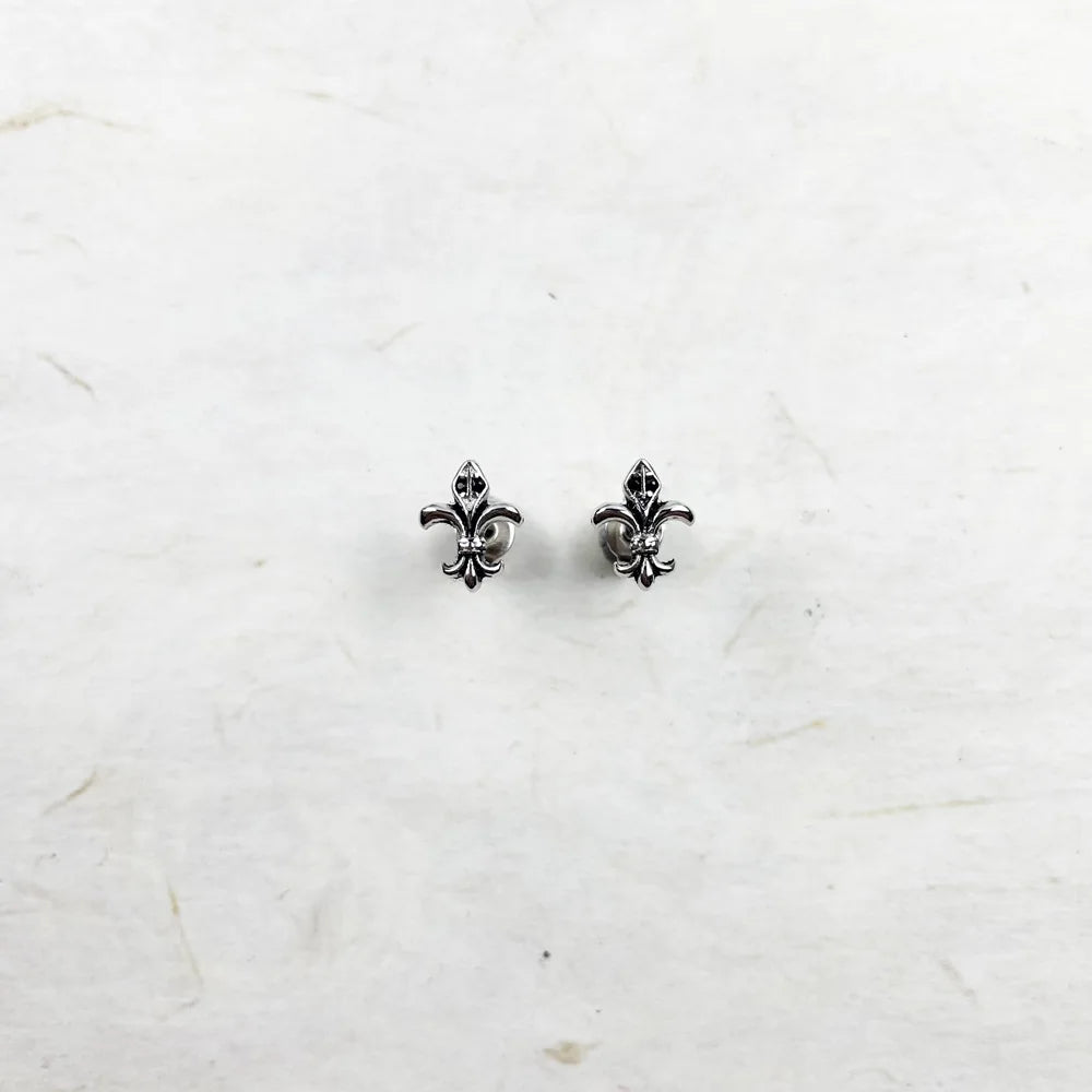 Antique Fleur De Lis Stud Earrings