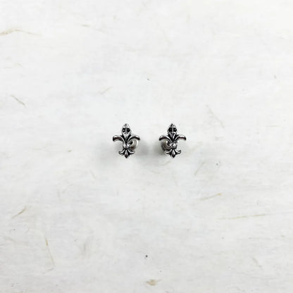 Antique Fleur De Lis Stud Earrings