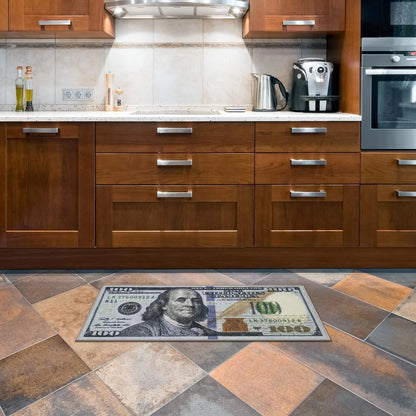 Hundred Dollar Cash Bill Mini Doormat Rug