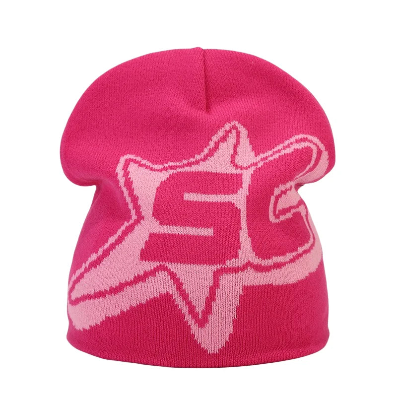 Fashion Letter Y2K Skiing Hat Warm Beanies for Women Men Hip Hop Knitted Cap Bonet Accessories Autumn Winter Outdoor Cycling Cap