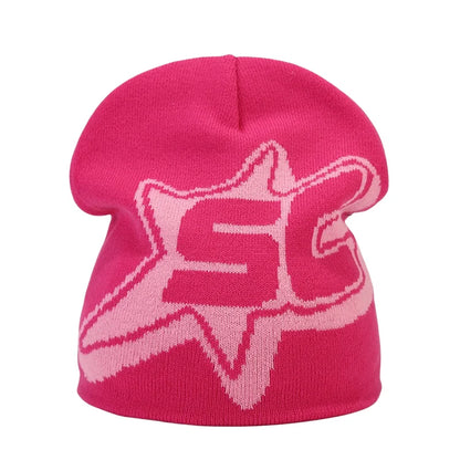 Fashion Letter Y2K Skiing Hat Warm Beanies for Women Men Hip Hop Knitted Cap Bonet Accessories Autumn Winter Outdoor Cycling Cap