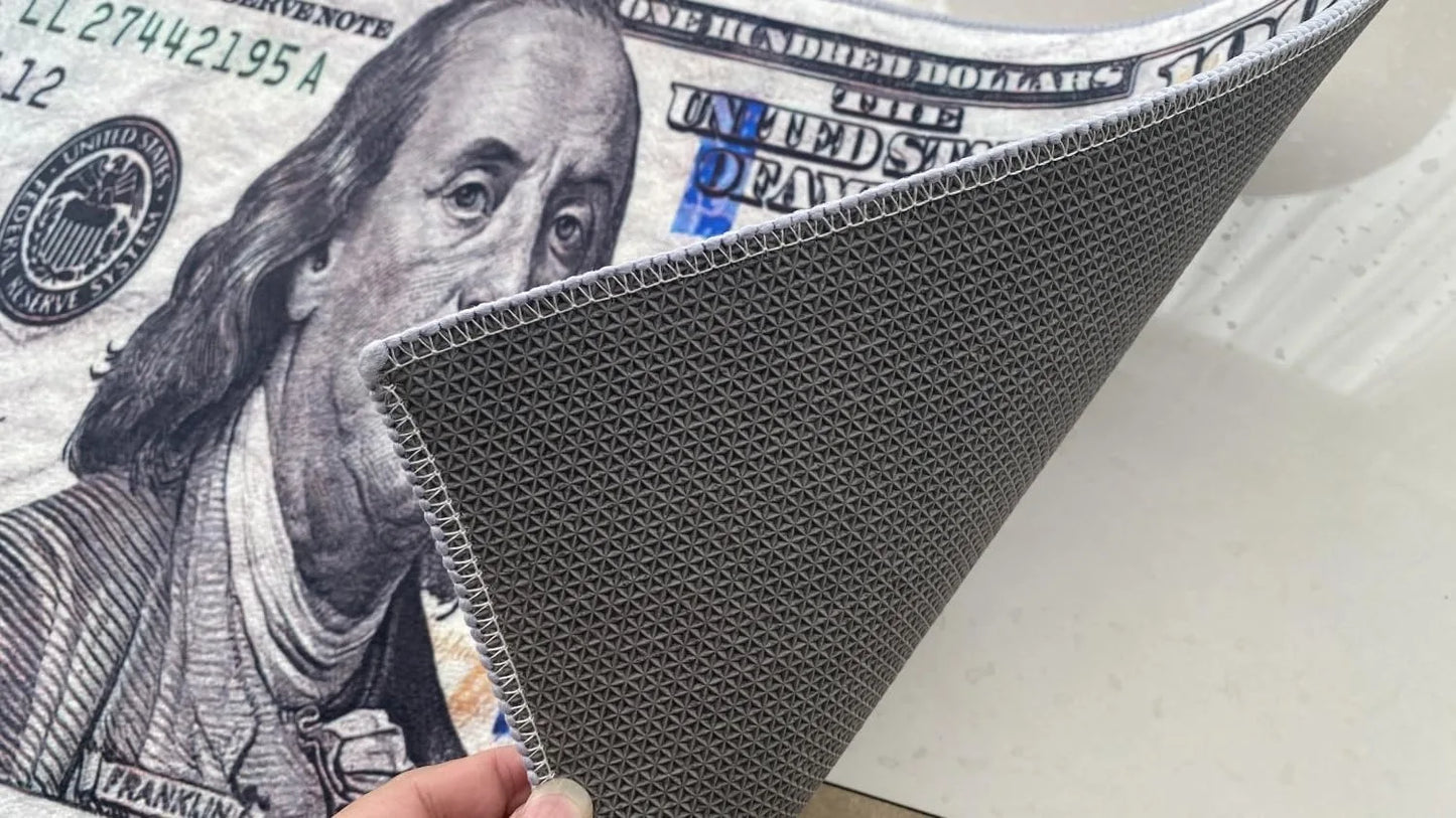 Currency Area Rug New 100 Dollar Bill Design Doormat Non-Slip Doormat for Living Room Bedroom Kitchen Indoor Outdoor Carpets (New 100 Dollar, 23.6''x15.7'')