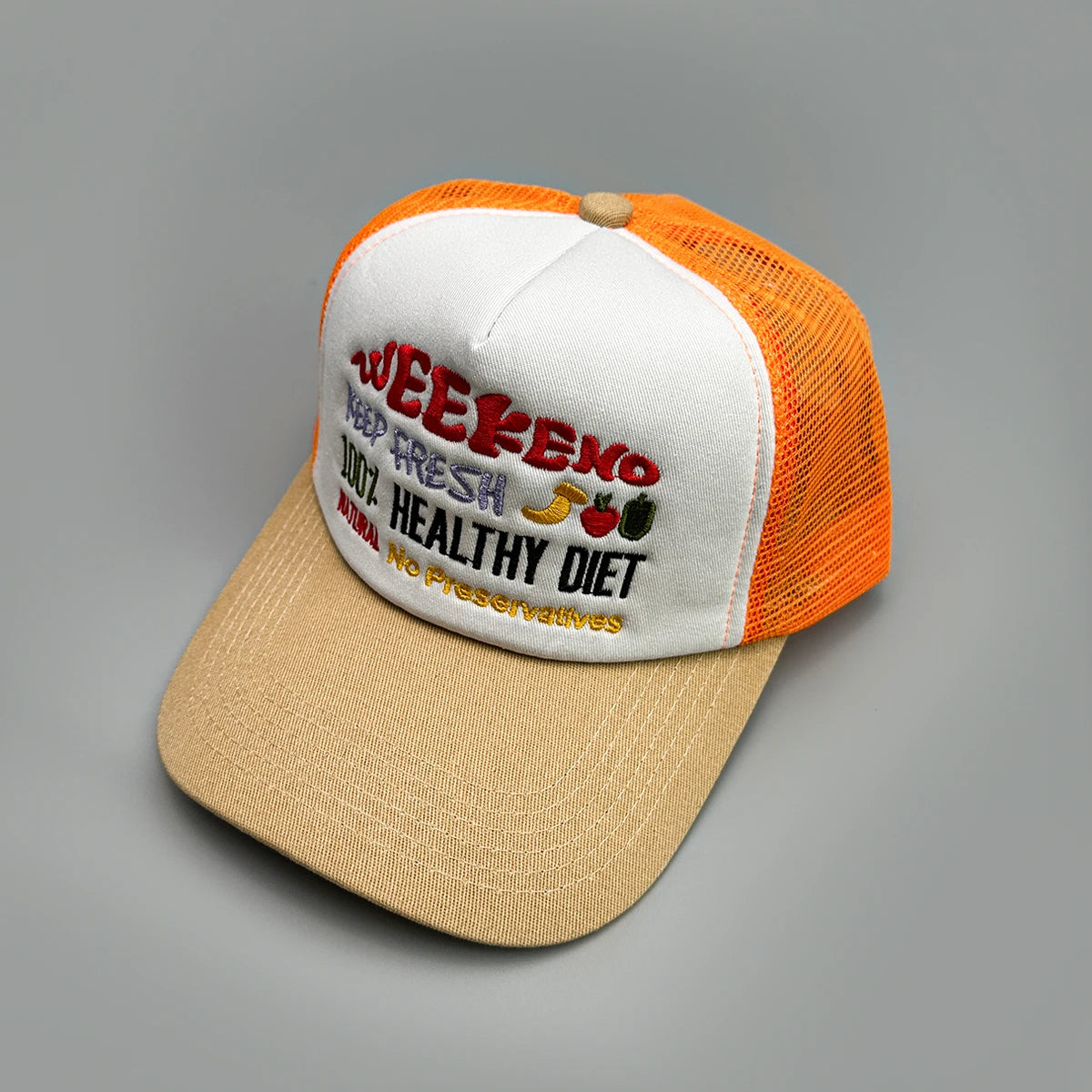 American Hip-hop Letter Embroidery Baseball Hats New Unisex Sunshade Color Block Breathable Street Versatile Mesh Trucker Caps