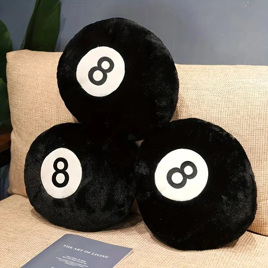1pc Black 8 Billiard Pillow Black Pillow Cushion Sofa CushionTatami Cushion For Halloween Decor Christmas Gift