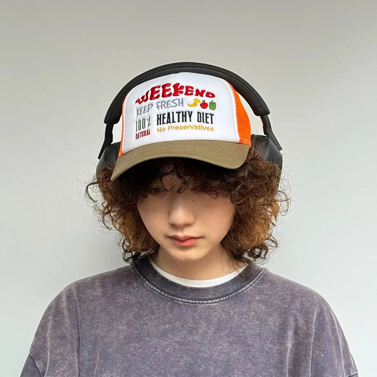 American Hip-hop Letter Embroidery Baseball Hats New Unisex Sunshade Color Block Breathable Street Versatile Mesh Trucker Caps