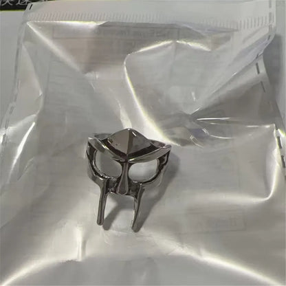 Vintage Goth Mf Doom Mask Adjustable Joint Ring For Men Gladiator Punk Egyptian Pharaoh Male Open Ring Jewelry