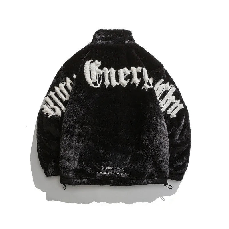 2025 Winter New American Street Letter Embroidered Fleece Fashion Casual Warm Mens Winter Jackets and Coats