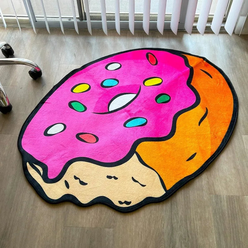 Pink Donut Shaped Floor Rug Decor