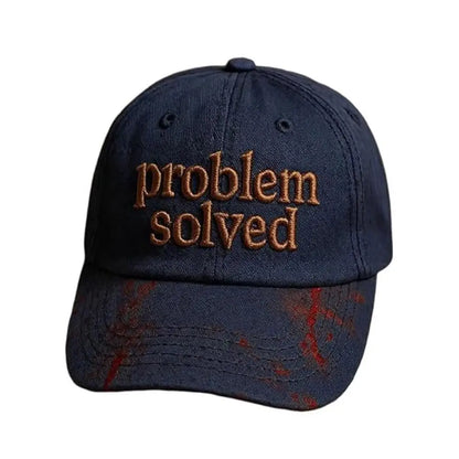 Problem Solved Blood Splatter Graphic Baseball Cap