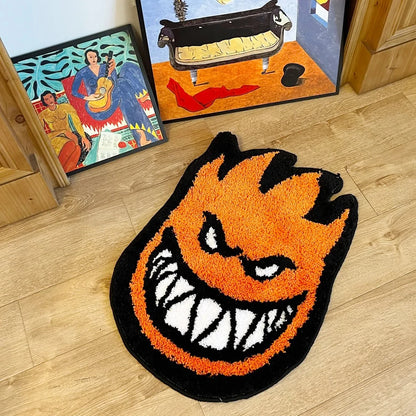 Orange 60X46 Flame Grin Rug