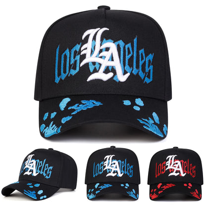 Unisex Los Angeles Gothic Rose Embroidered Baseball Hat