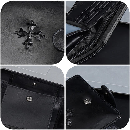 Baellerry Men's Genuine Leather Wallet Short Bifold, Large Capacity Cash Money Organizer with Multiple Card Slots, RFID Blocking