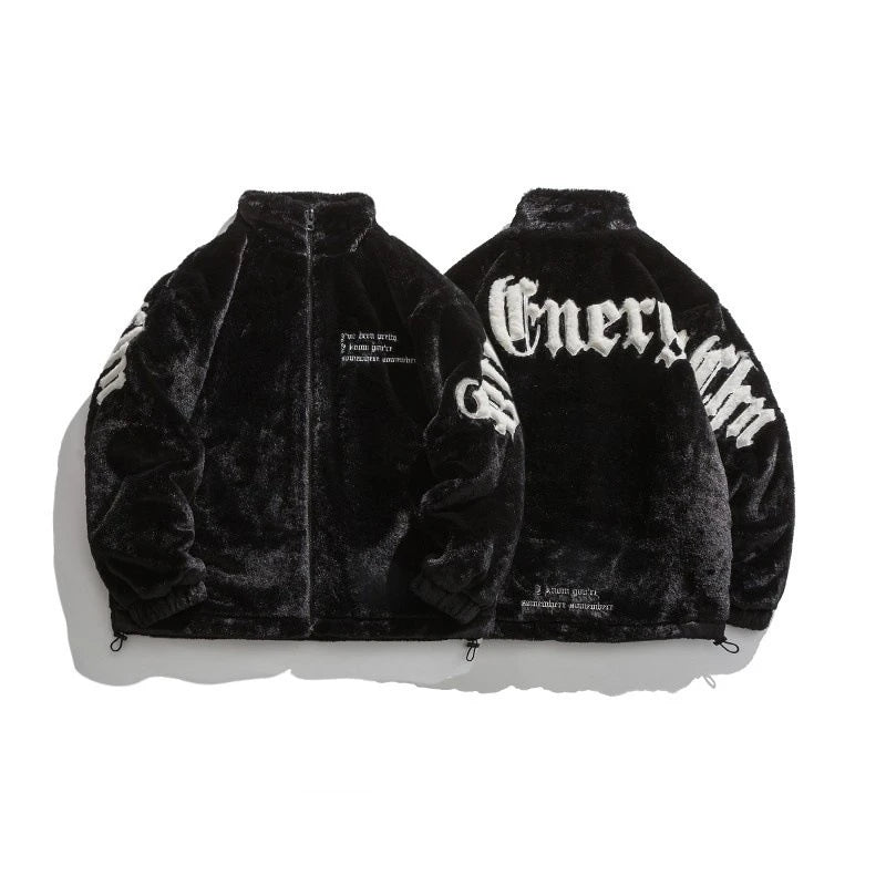 2025 Winter New American Street Letter Embroidered Fleece Fashion Casual Warm Mens Winter Jackets and Coats