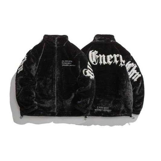 2025 Winter New American Street Letter Embroidered Fleece Fashion Casual Warm Mens Winter Jackets and Coats