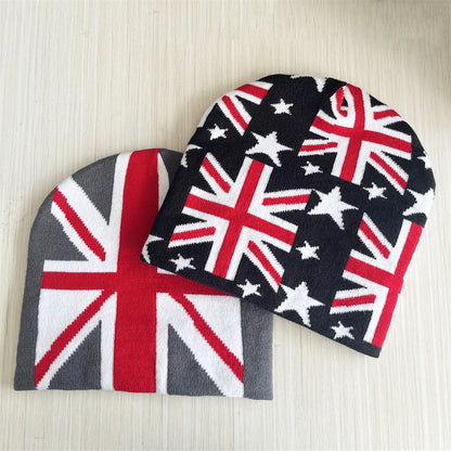 Warm Casual Fashion Personal Beanies Rap Versatile Outdoor Street European Style Jacquard Union Jack Men Women Knitted Hats