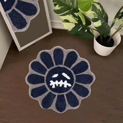 Gothic Sunflower Stitch Mouth Floor Rug