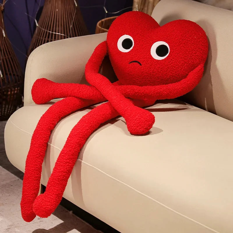 Creative Long Arms Love Heart Shape Pillow Cute Stuffed Red Black White Heart Pillow Soft Plush Toys Lover Friends Festival Gift