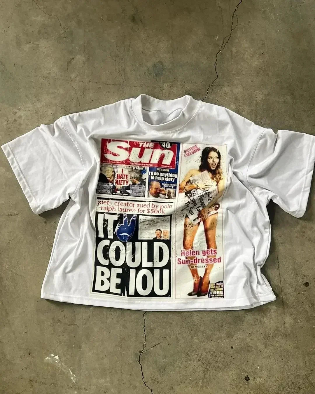 Harajuku American Newspaper Graphic T Shirts Y2k Tops Oversized T Shirt Couple Pro Choice Gothic Streetwear Vintage Men Clothing