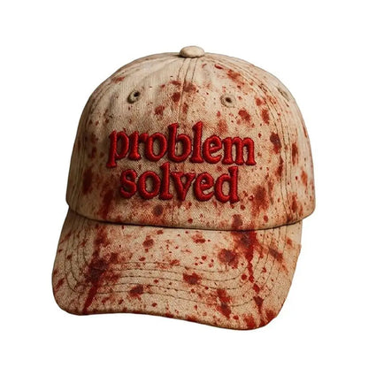 Problem Solved Blood Splatter Graphic Baseball Cap