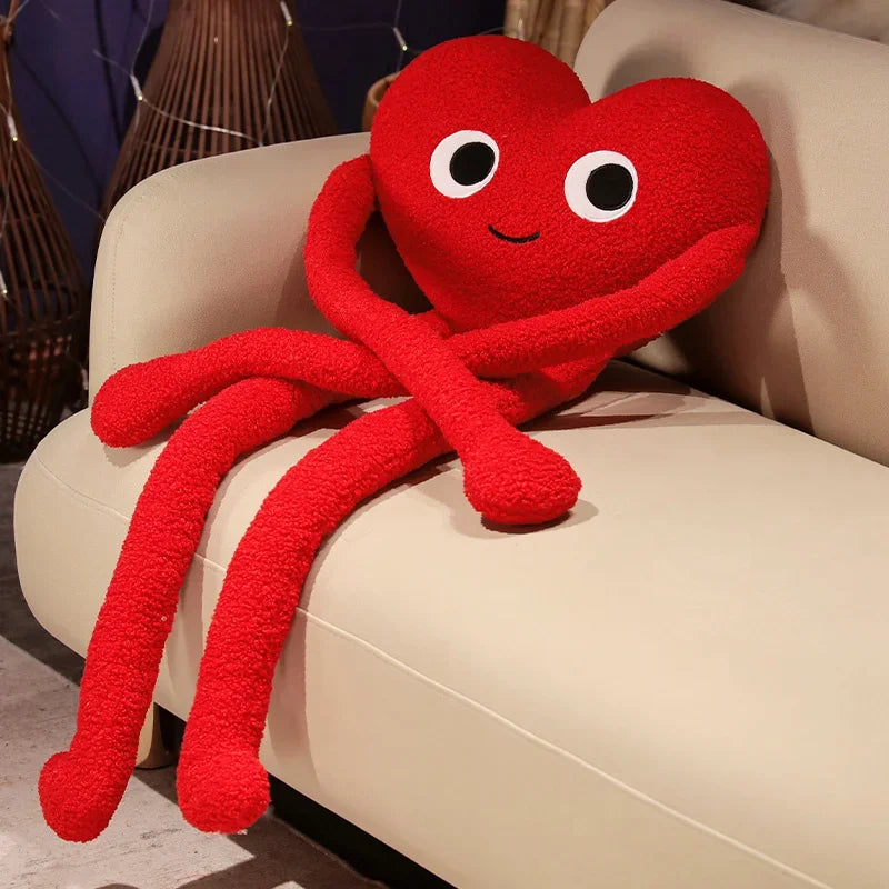 Creative Long Arms Love Heart Shape Pillow Cute Stuffed Red Black White Heart Pillow Soft Plush Toys Lover Friends Festival Gift