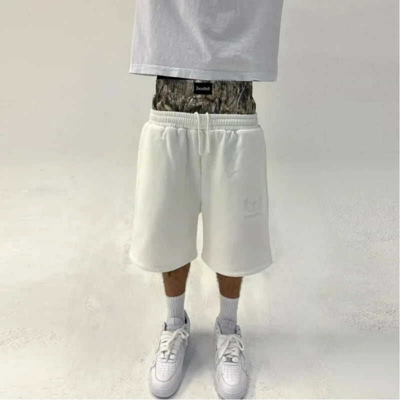 Men's oversized double-layer Gothic pants, American fashion, streetwear Y2K, Harajuku, loose fit, high waist, wide legs