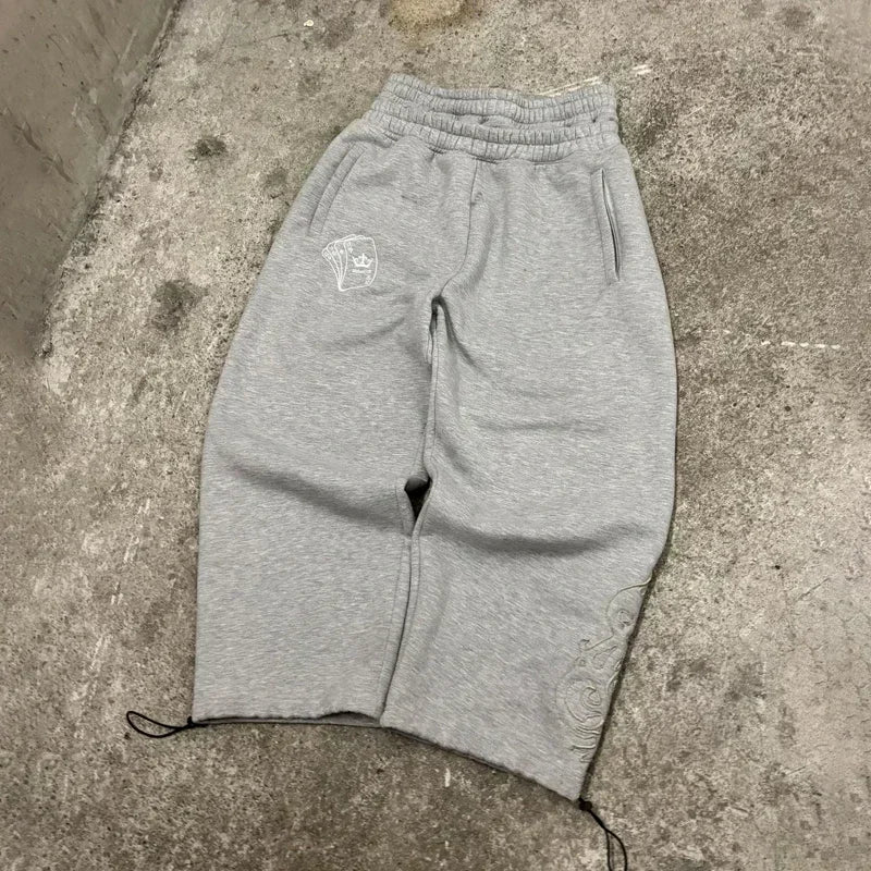 Poker embroidered double waist pants loose Y2K jogging pants punk street clothes bulk men and women sports pants