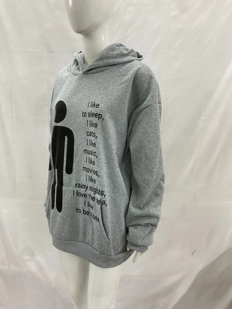 American y2k Harajuku street vintage autumn and winter trend, unique hip-hop punk print for men and women, hoodie