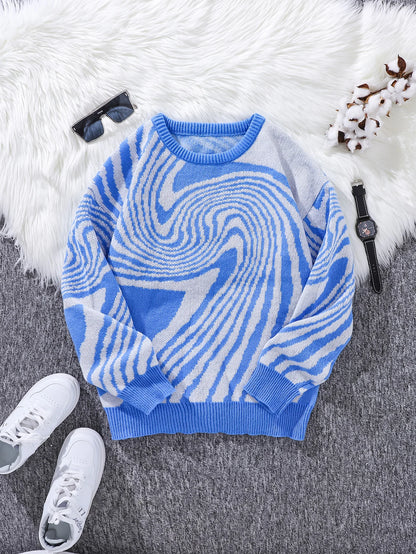 Spiral Wave Knit Sweater
